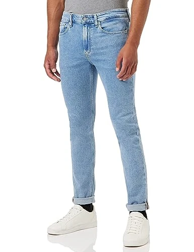 Mens Slim Taper Pants, Denim Light, 31W / 32L UK