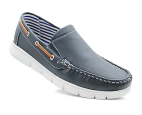 Mens Slip On Boat Shoes Deck Trainers Lightweight Elastic Twin Gusset Casual Flat Low Top Sneaker Pumps (Navy, UK Footwear Size System, Adult, Men, Numeric, Medium, 8)