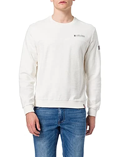 Men's Slub Crewneck Sweatshirt, Pure White, S