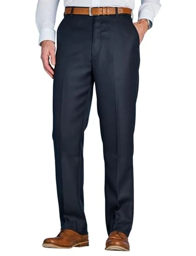 | Men's | Smart Casual Trousers | Men's Pants for Home Office | Comfortable Fit | Practical Pocket Design | Formal Trousers for Men | Navy