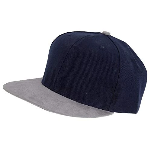 Mens Snapback Baseball Cap (One Size) (Navy/Grey)
