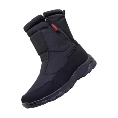 Men's Snow Boots Waterproof Lined Warm Winter Shoes with Side Zip Platform Winter Boots Non-Slip Snow Shoes Outdoor Thermal Shoes Comfortable Hiking Shoes Winter Boots, black, 15