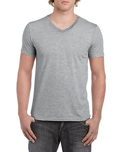 Men's Soft Style V-Neck T-Shirt, Grey (Rs Sport Grey), X-Large