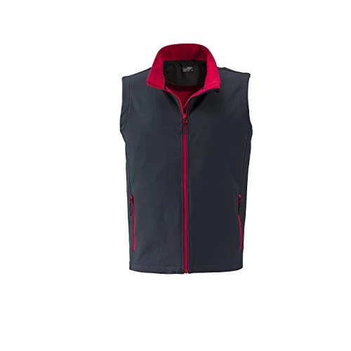 Men's Softshell Vest for Promotion and Leisure (L, Iron-Grey/red)