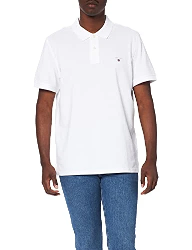 Men's Solid Pique Rugger Regular Fit Short Sleeve Polo Shirt, White, XX-Large (Manufacturer Size: XX-Large)