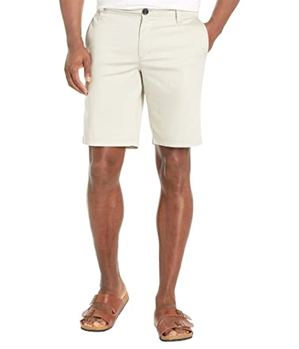 Men's Solid stretch twill shorts Bermuda, White Pepper, 28