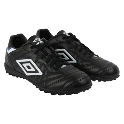 Mens Speciali Eternal Club Tf Leather Football Boots (6 UK) (Black/White/Royal Blue)