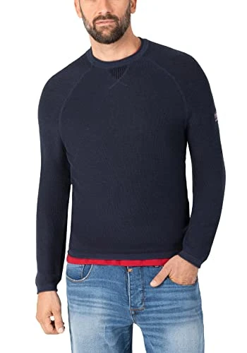 Men's Spiral Knit Crew Neck Sweater, Total Eclipse, S