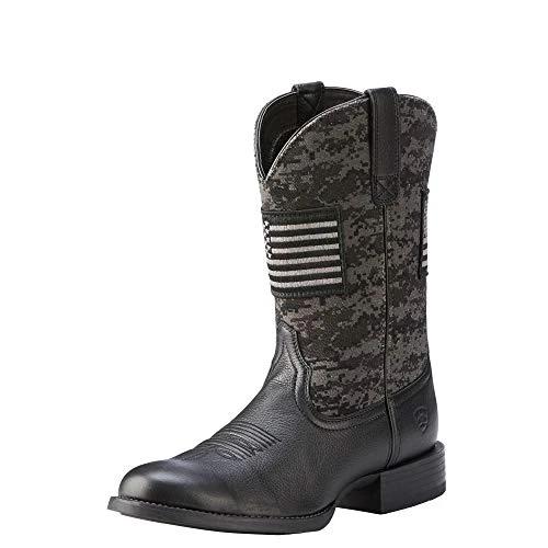 Men's Sport Patriot Western Boots, black, 8.5 UK