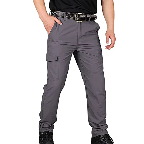 Men's Spring Outdoor Cargo Trousers Quick Dry Breathable Hiking Pants Military Combat Lightweight Wa