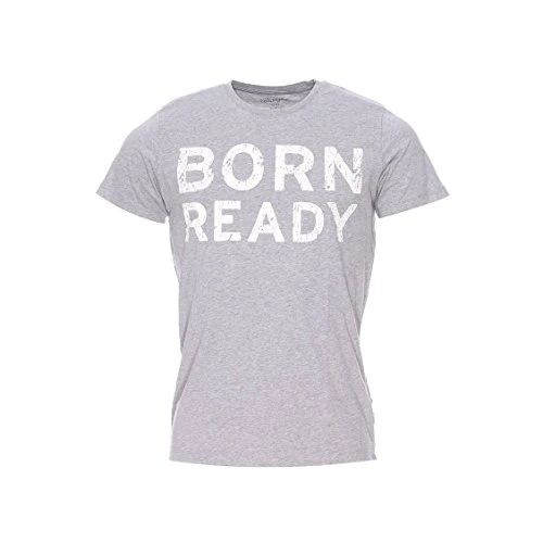 Men's S/S Varsity Tee Offwhite T-Shirt, Grey (Mid Grey Mel), Small