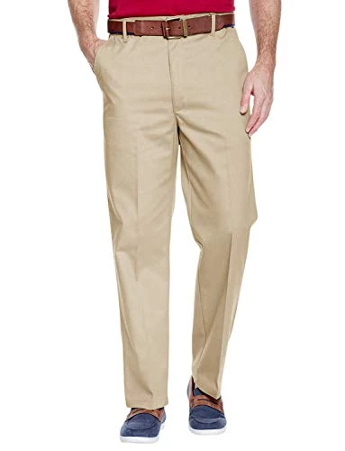 | Men's | Stain & Water Resistant Coated HIGH-Rise Trouser Pants | Sand
