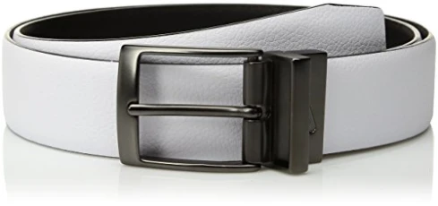 Men's Standard Pebble Feather Edge Reversible Belt, white/black, 34 Men's Standard Pebble Feather Edge Reversible Belt, white/black, 34