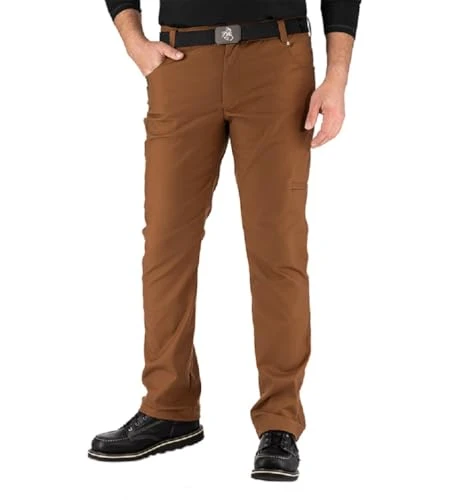 Men's Standard Stretch Woven Canvas Straight Leg Pant, Chestnut