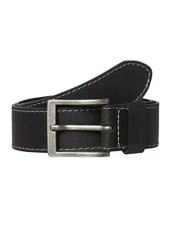 Men's Stitched Belt, Black, 90 cm UK