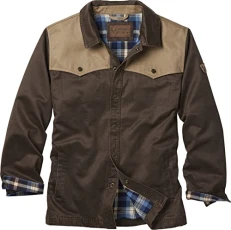Men's Stockyards Lonestar Waxed Canvas Shirt Jacket, Tobacco, L Men's Stockyards Lonestar Waxed Canvas Shirt Jacket, Tobacco, L