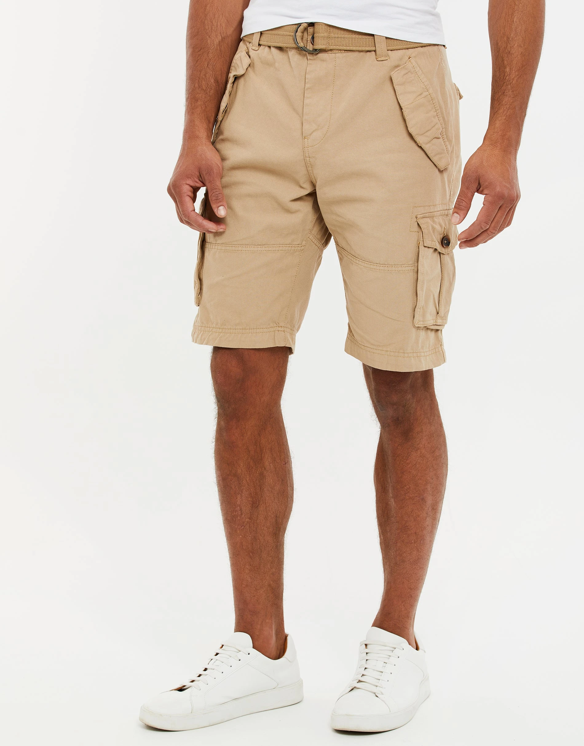 Men's Stone Belted Cargo Shorts