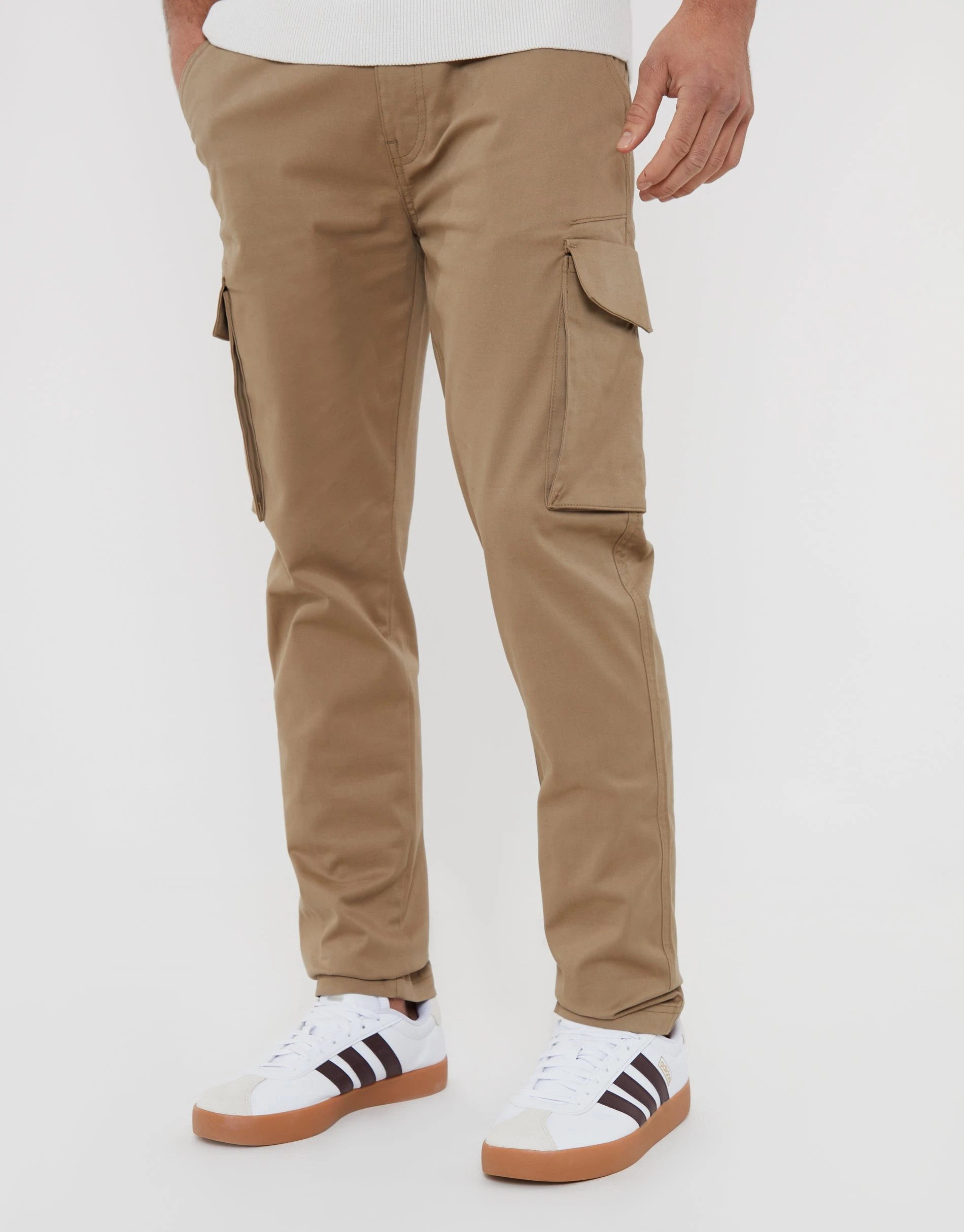 Men's Stone Cargo Chino Trousers