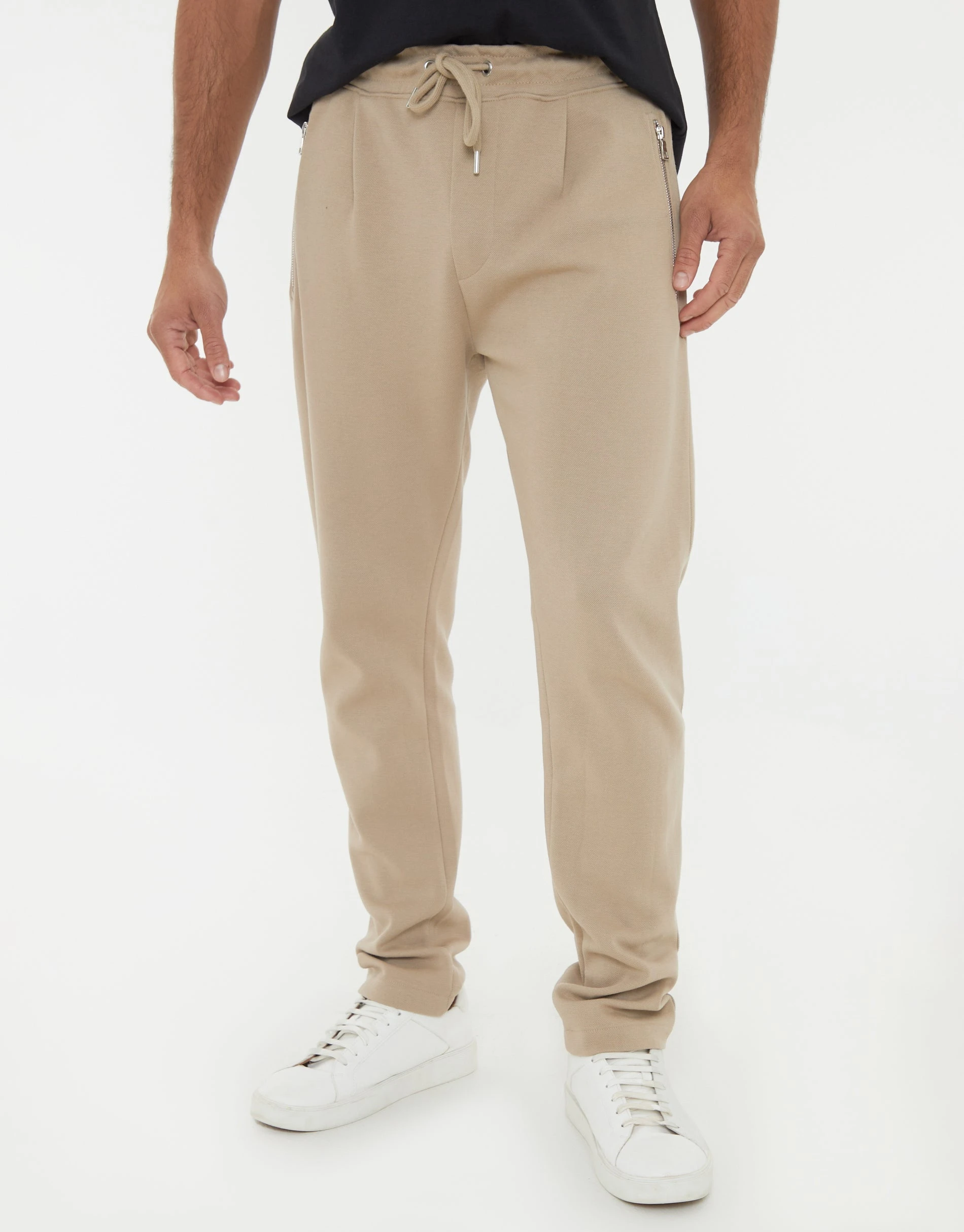 Men's Stone Pique Open Hem Joggers