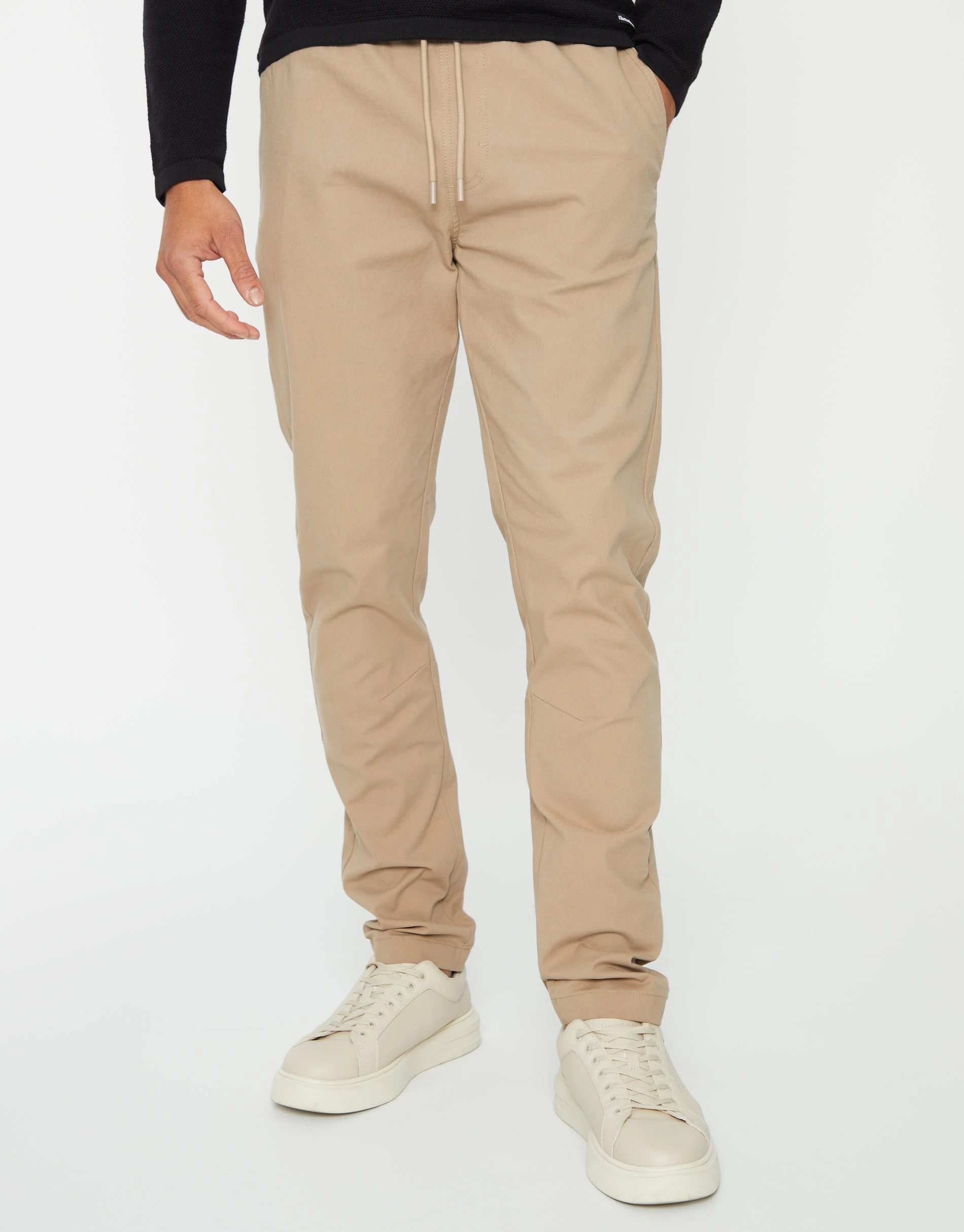 Men's Stone Slim Fit Pull-On Chino Trousers