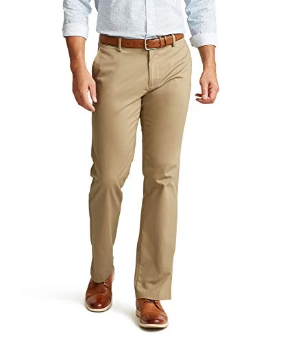 Men's Straight Fit Signature 2.0 Pants-Creaseless, New British Khaki, 40W x 29L