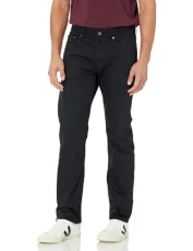 Men's Straight-Fit Stretch Jean, Black, 38W / 32L