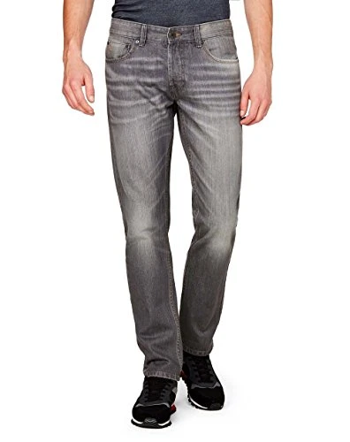 Men's Straight Jeans, Grey (Dark Grey 701), W38/L33 (Size: 38)