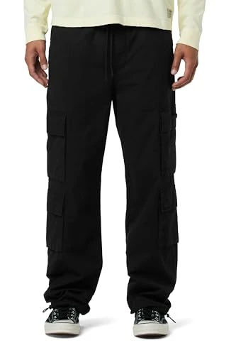 Men's Straight Leg Drawcord Cargo Pant, Black, Large