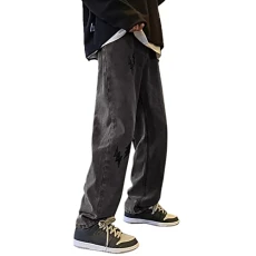Mens Straight Leg Jeans Cooling with Pockets Summer Hearts Comfort Stretch Jeans Buttons Metal Replacement Normal Waist Assorted Colors Cotton Jeans Men Grey