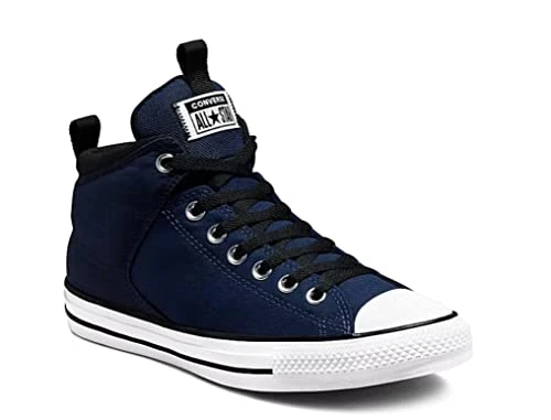 Mens Street Leather High Top Sneaker, Obsidian/Midnight Navy, 11.5 Women/9.5 Men