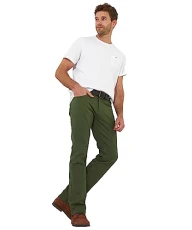 Men's Stretch Denim Straight Leg Khaki Jeans, Green, W38/L32