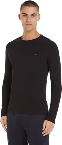 Men's STRETCH SLIM FIT LONG SLEEVE TEE Slim Fit, Black, S