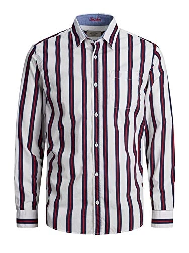 Mens Stripe Slim Fit Shirts Cloud Dancer Small