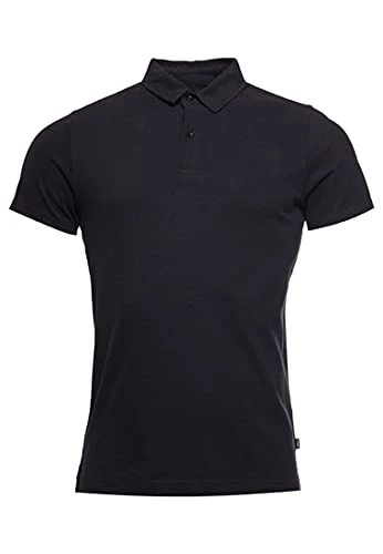 Men's Studios Jersey Polo Short Sleeve T-Shirt, Black, L