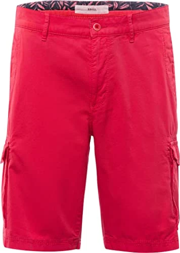 Men's Style Brazil Cotton Gab Modern Cargo Bermuda Shorts, Red (watermelon), 33W x 32L