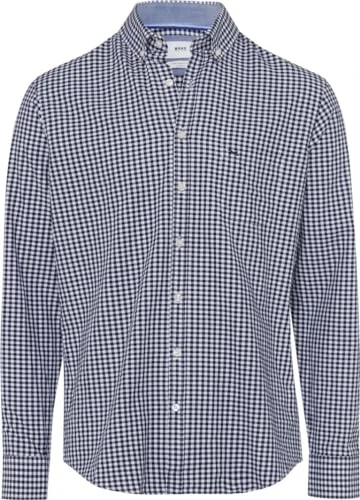 Men's Style Daniel C Pure Cotton Shirt in Smart Vichy Check Button, Athletic, XXL