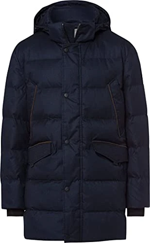 Men's Style Hudson Cortina Winter Jacket in Trendy Techno Wool, Navy, XL