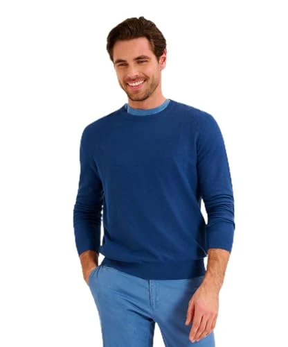 Men's Style Rick Jumper in Cotton/Linen Mix Sweater, Universe, XXXL