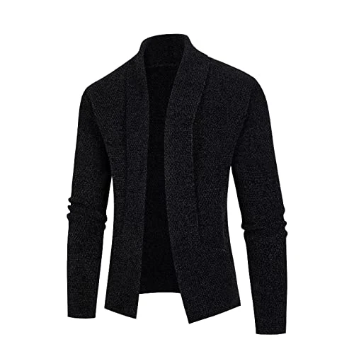 Men's Stylish Cadigan Sweater Classic 3D Print Cable Knit Cardigan Mens Party Christmas Men's Jumpers, Cardigans & Sweatshirts Black