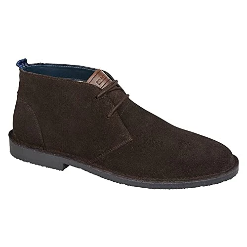 Mens Suede Desert Boots (8 UK) (Dark Brown)