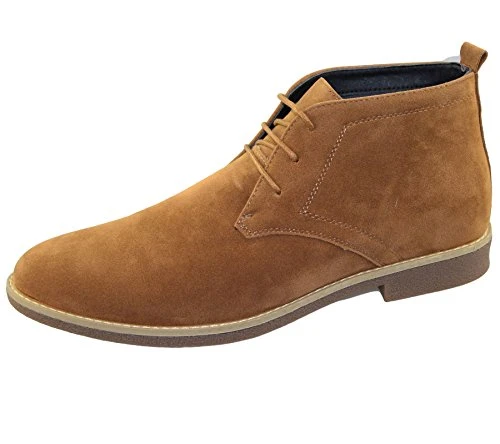 Mens Suede Desert Boots Winter Casual Camel Lace Up Casual Ankle High Top Classic Shoes Size EU 42