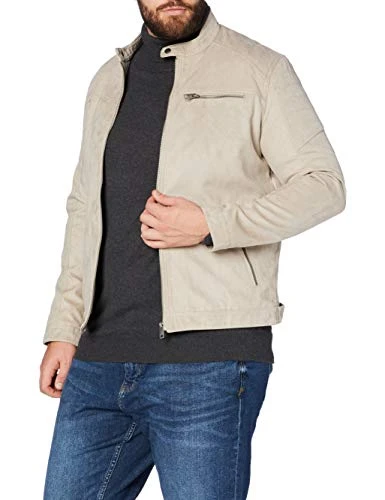 Mens Suede Jacket Outerwear Top String XS