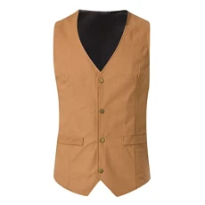 Men's Suit Vest Business Formal Dress Waistcoat Solid standard-fit soild Waistcoat lapel button down Trendy office DryBlend men spring shirts tall T shirt top Men's Golf Shirts