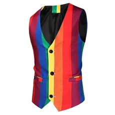 Mens Suit Vest Steampunk Gothic Waistcoat Wild Style Camouflage Solid Striped Lover's clothes Formal Off Shoulder Neck Quick-Dry Patchwork St. Patrick's Day Slim Fit Dress Vest Wedding Waistcoat