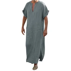 Men's Summer Autumn Casual Linen Robe Premium Fabric Lover Anti-Odor Regular Fit Lightweight Heavy Blend Mock Neck Metallic Zip Up Multi Colors Plaid Drawstring with Pockets for Hiking Fishing Men's Summer Autumn Casual Linen Robe Premium Fabric Lover Anti-Odor Regular Fit Lightweight Heavy Blend Mock Neck Metallic Zip Up Multi Colors Plaid Drawstring with Pockets for Hiking Fishing