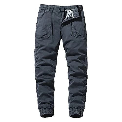 Men's Summer Cargo Trousers Plain Colour Multi Pocket Tether Stretch Solid Color Trousers Cargo Trou