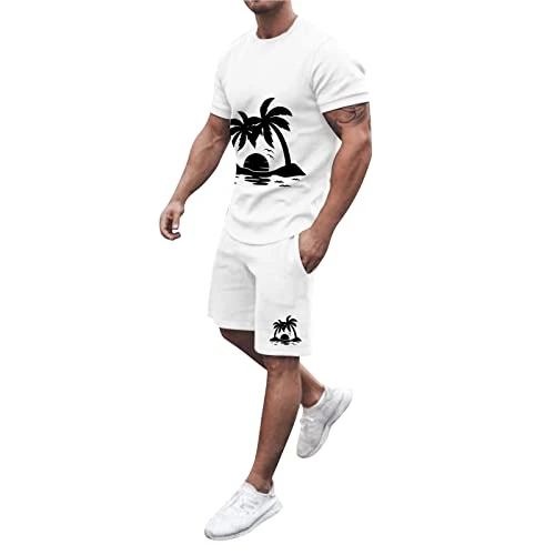 Mens Summer Casual Outfits Summer Casual Crew Neck Muscle Short Sleeve Tee Shirts and Classic Fit Sp