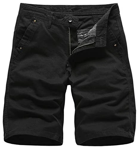 Men's Summer Plain Cargo Shorts Cotton Multi Pockets Short Trousers Zip Regular Fit Sports Shorts Me