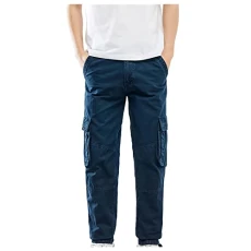 Men's Summer Pyjama Bottoms with Straps Stretch Elegant Men's Fashion Leisure Sports Solid Colour Pocket Tie Overalls Trousers Men's Trousers Cargo Black, blue, W32