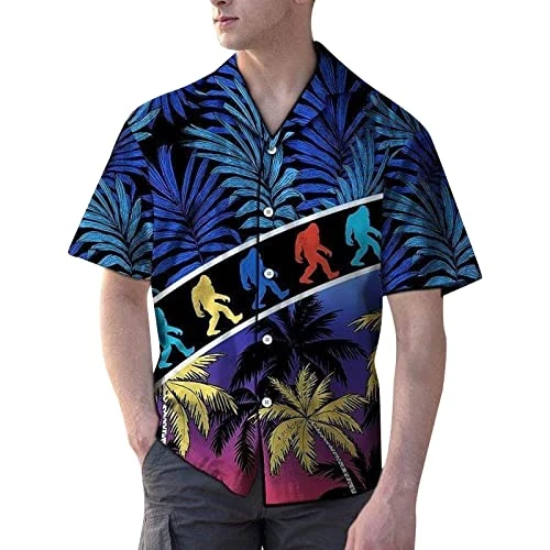 Men's Summer Shirt Short Sleeve Men's Shirt Men's Summer Print Short Sleeve Loose Casual Hanging Shi